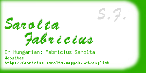 sarolta fabricius business card